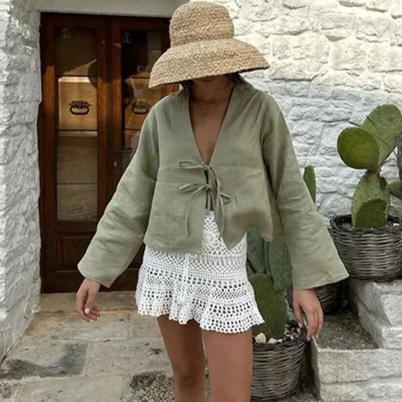 Elegant Bow Sleeve Top