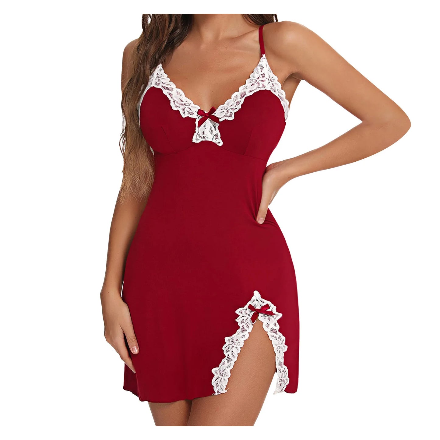 Women's Lace V-Neck Babydoll Nightgown