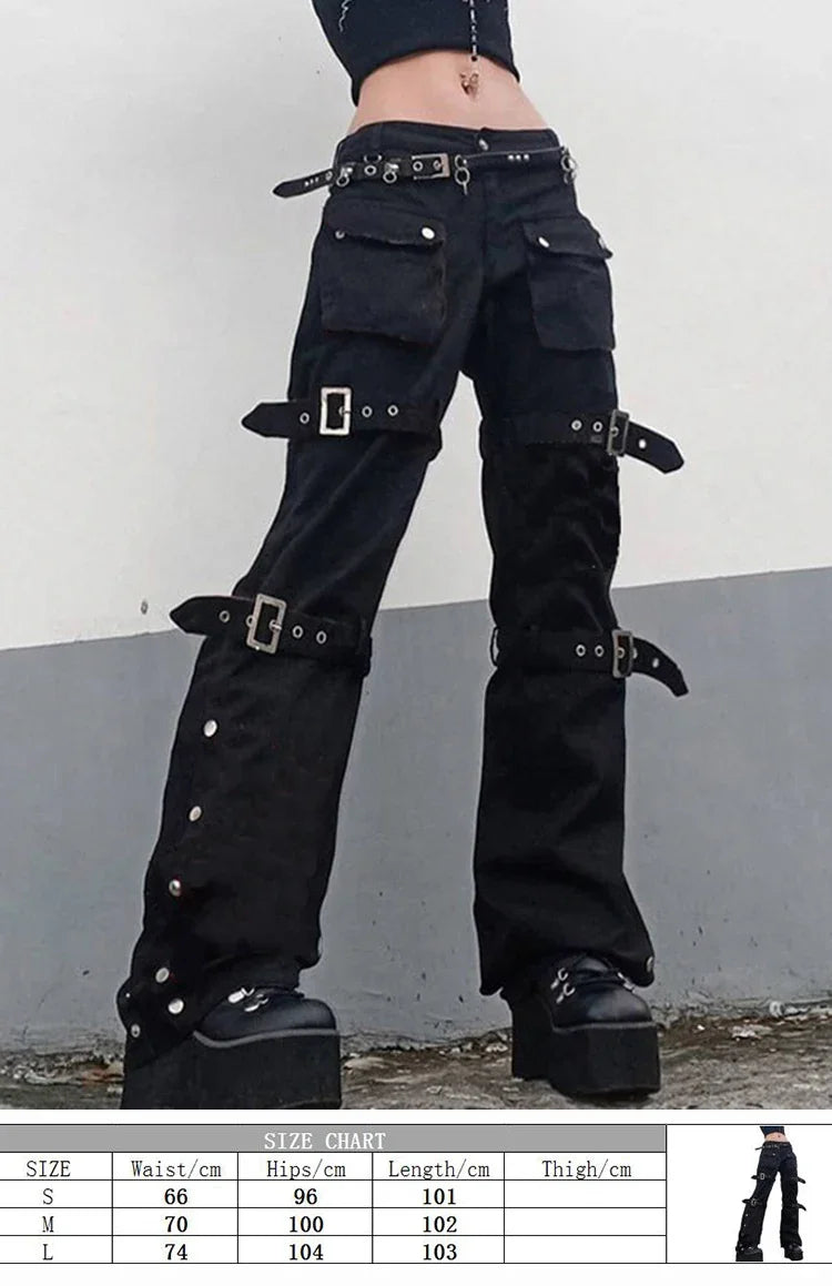 Women's Gothic Y2K Cargo Jeans