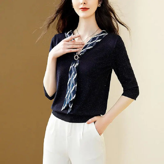 Sequined Knit Blouse