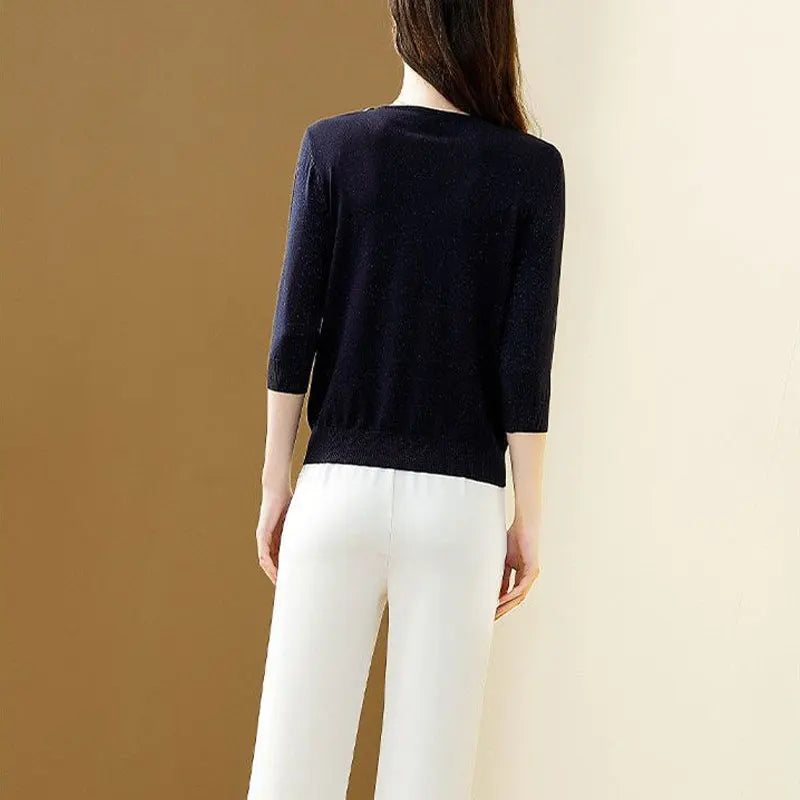 Sequined Knit Blouse