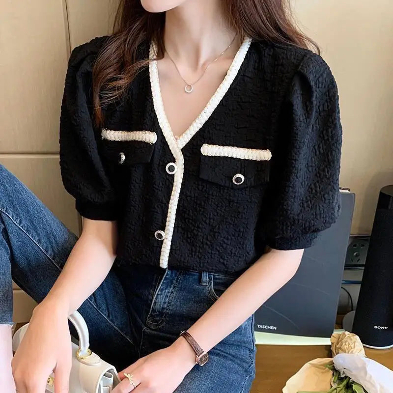 Lace V-Neck Blouse