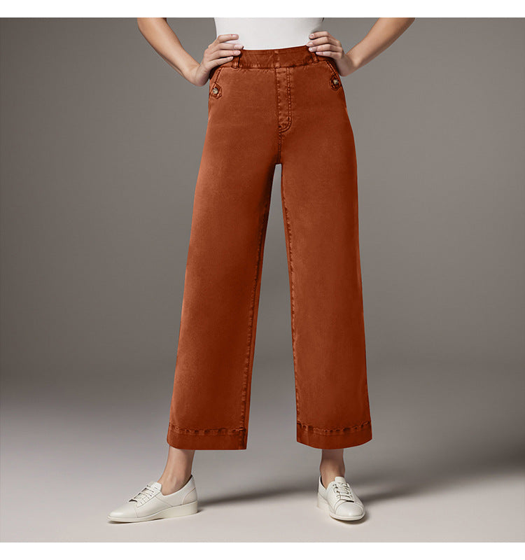 Women's Straight-leg Wide-leg Cropped Jeans