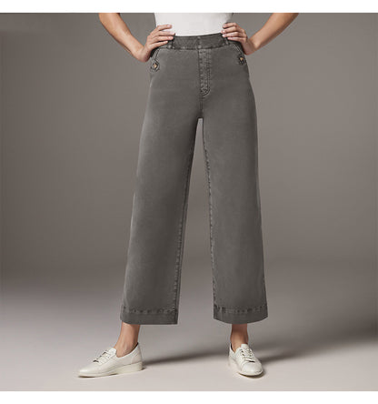 Women's Straight-leg Wide-leg Cropped Jeans