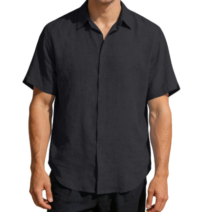 Men's Linen Short Sleeved T-shirt Loose Fitting