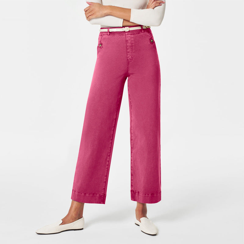 Women's Straight-leg Wide-leg Cropped Jeans