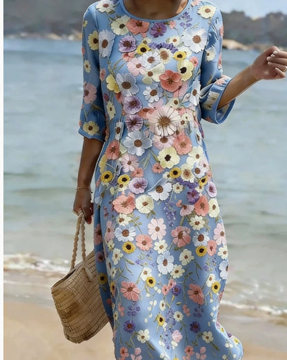 3D Digital Printing Ladies Fashion Plus Size Dress