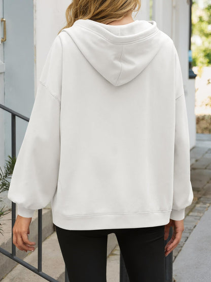 Fisoew Women's Hoodies Oversized Sweatshirts Casual Long Sleeve Side Slit Pullover Tops Fall Winter Outfits With Pocket