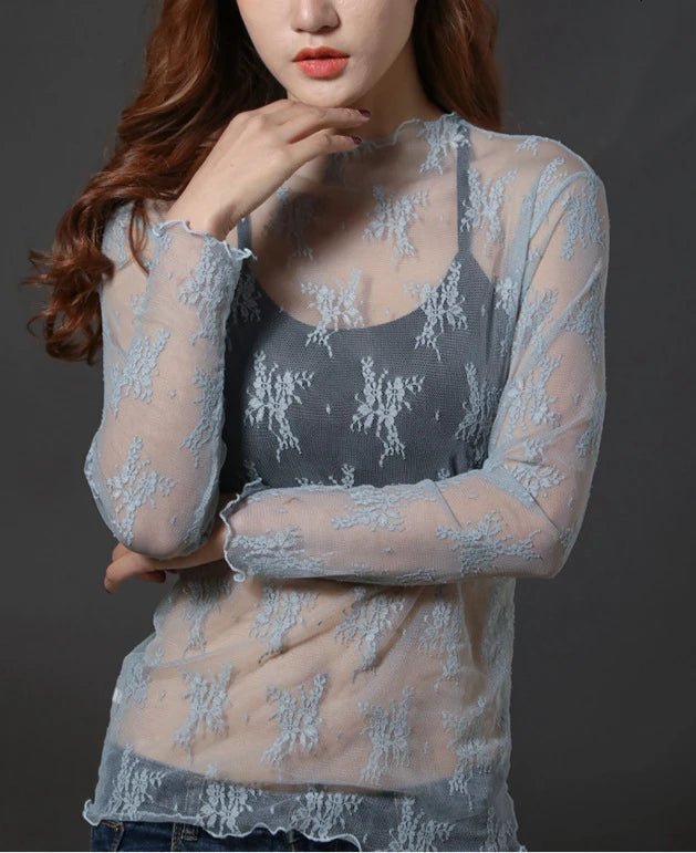 Sheer Lace Mesh Shirt