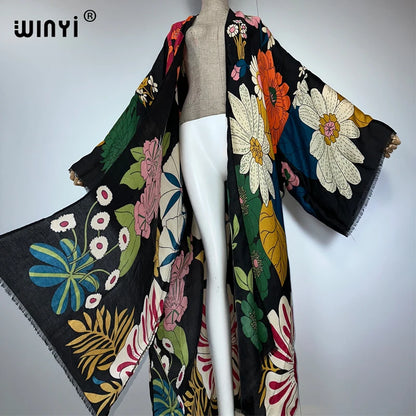 WINYI Boho Kimono Maxi Dress