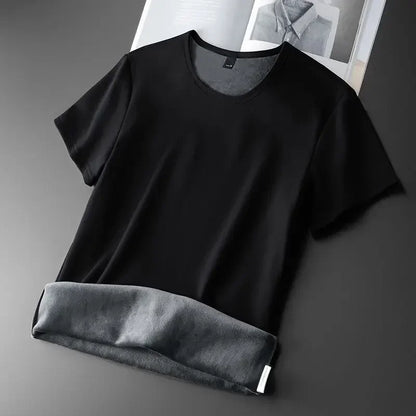 Men's Fleece Short Sleeve Thermal Shirt