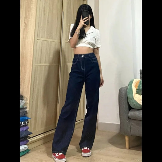 Women's Casual Wide Leg Straight Jeans