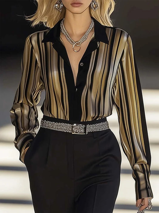 Striped Business Blouse