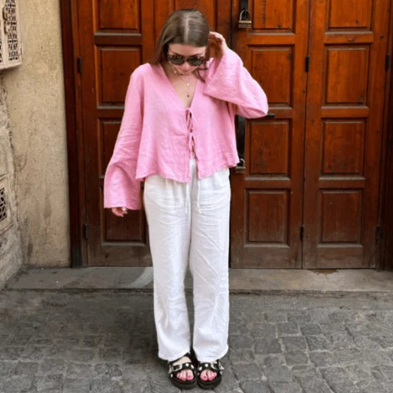 Elegant Bow Sleeve Top