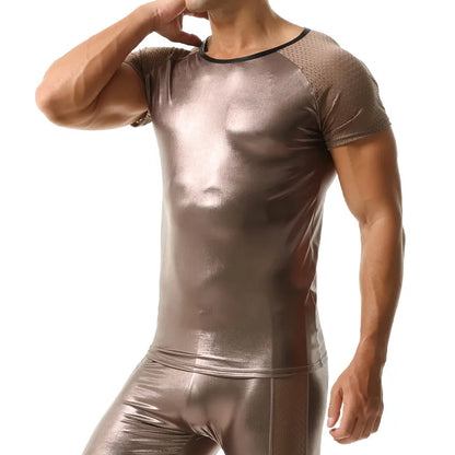 Men's Leather Imitation Singlet