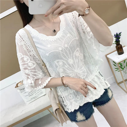 Chiffon Lace Blouse
