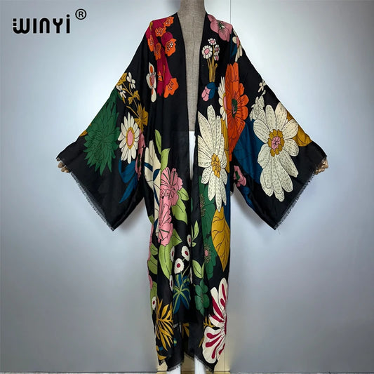 WINYI Boho Kimono Maxi Dress