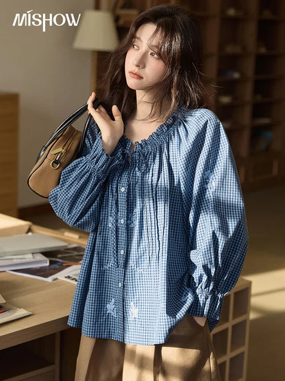 Plaid Embroidered Shirt