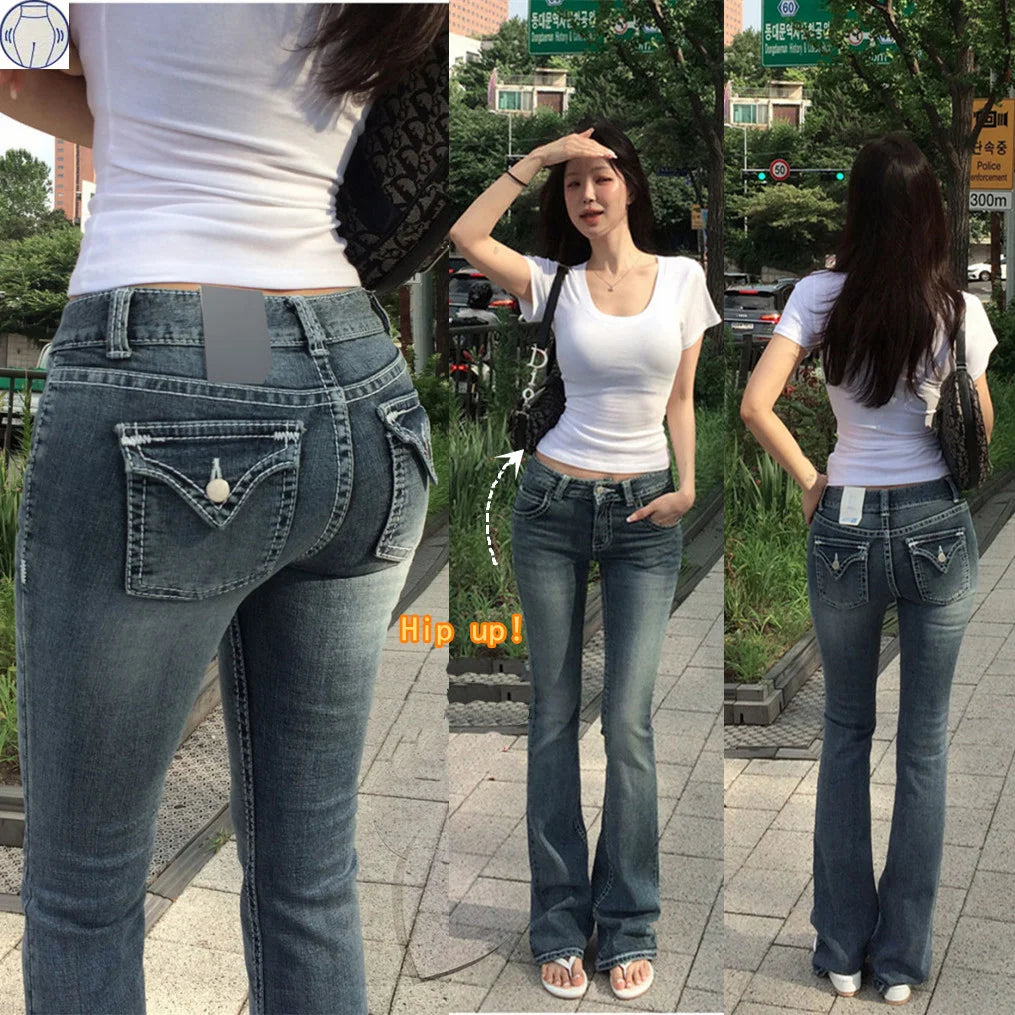 Women's Gothic Buddha Head Baggy Jeans