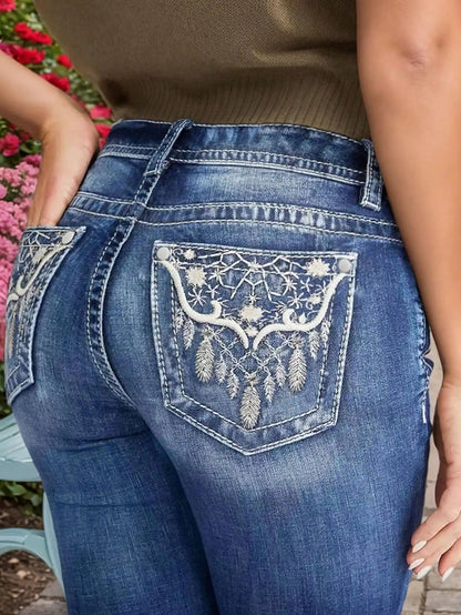 Women's Embroidered Flare Jeans