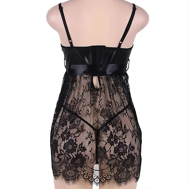 Lace Babydoll Nightgown with G-String