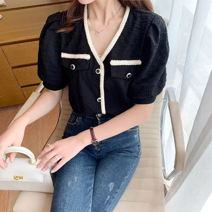 Lace V-Neck Blouse