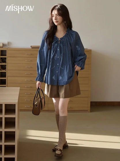 Plaid Embroidered Shirt