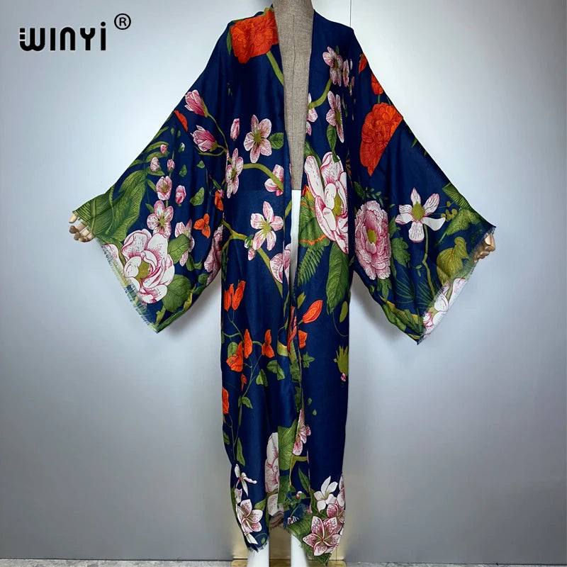 WINYI Boho Kimono Maxi Dress