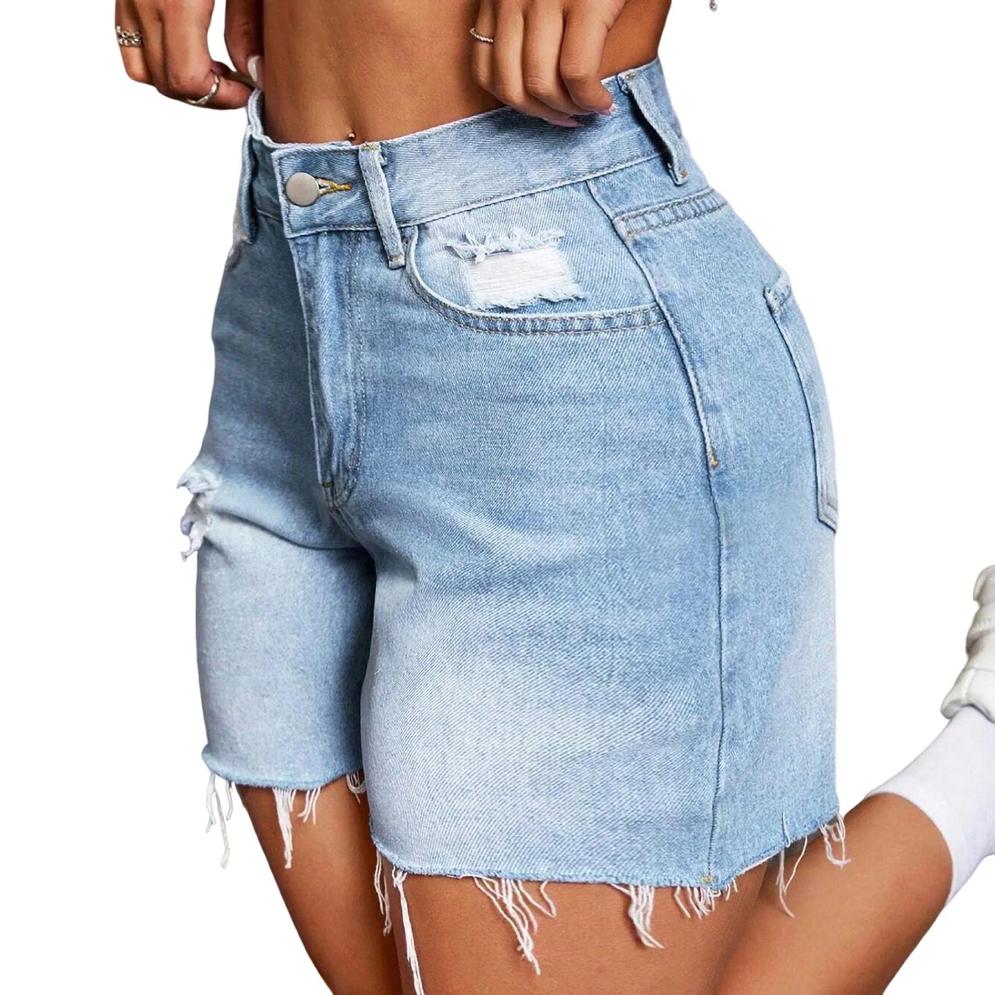 Women's Casual High Waist Short Jeans