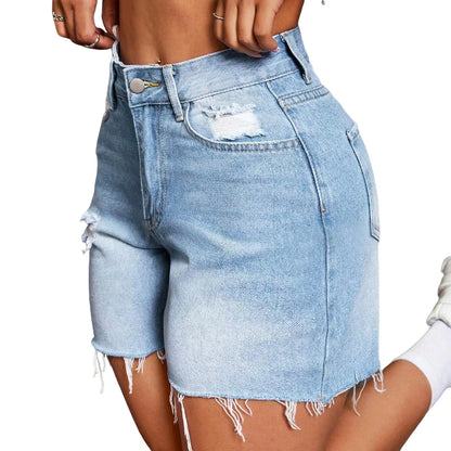 Women's Casual High Waist Short Jeans