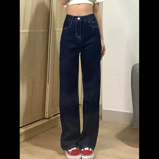 Women's Casual Wide Leg Straight Jeans