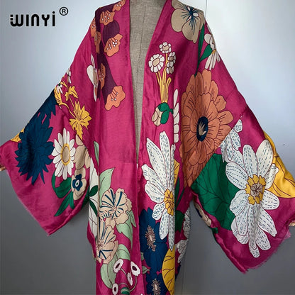 WINYI Boho Kimono Maxi Dress