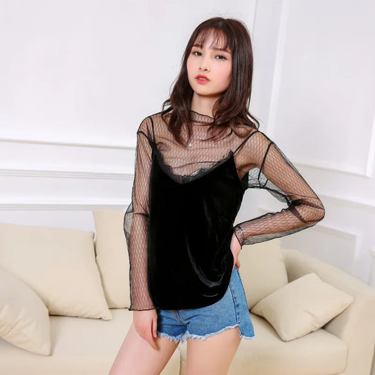 Sheer Lace Mesh Shirt