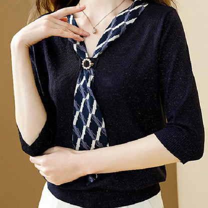 Sequined Knit Blouse