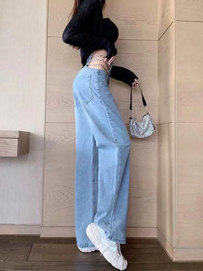 Women's Y2K Chain Straight Jeans