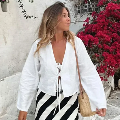Elegant Bow Sleeve Top