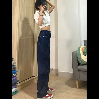 Women's Casual Wide Leg Straight Jeans