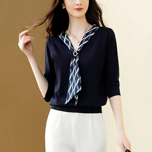 Sequined Knit Blouse