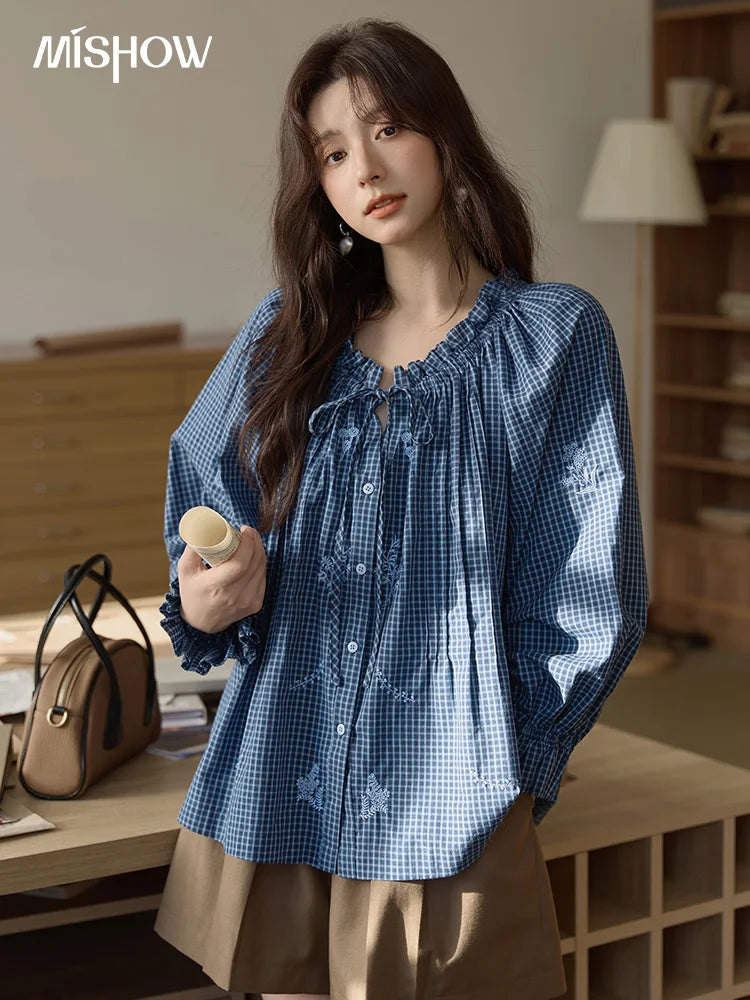 Plaid Embroidered Shirt