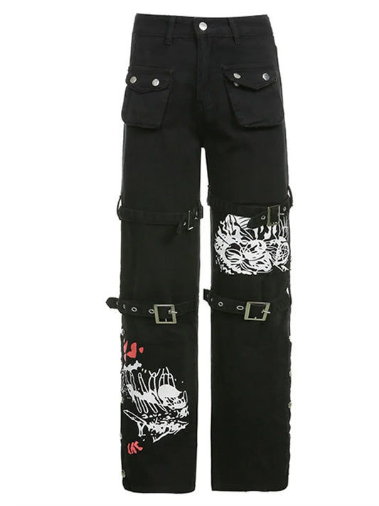Women's Gothic Y2K Cargo Jeans