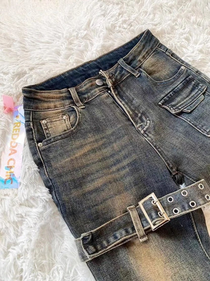 Women's Grunge Slim Jeans Plus Size