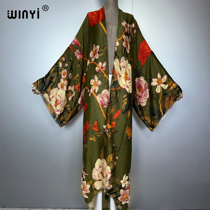 WINYI Boho Kimono Maxi Dress