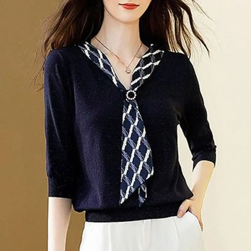 Sequined Knit Blouse
