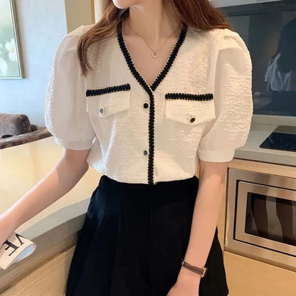 Lace V-Neck Blouse