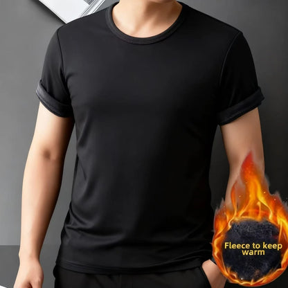 Men's Fleece Short Sleeve Thermal Shirt