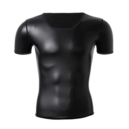 Men's Leather Stand Collar Shirt