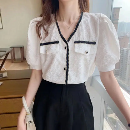 Lace V-Neck Blouse