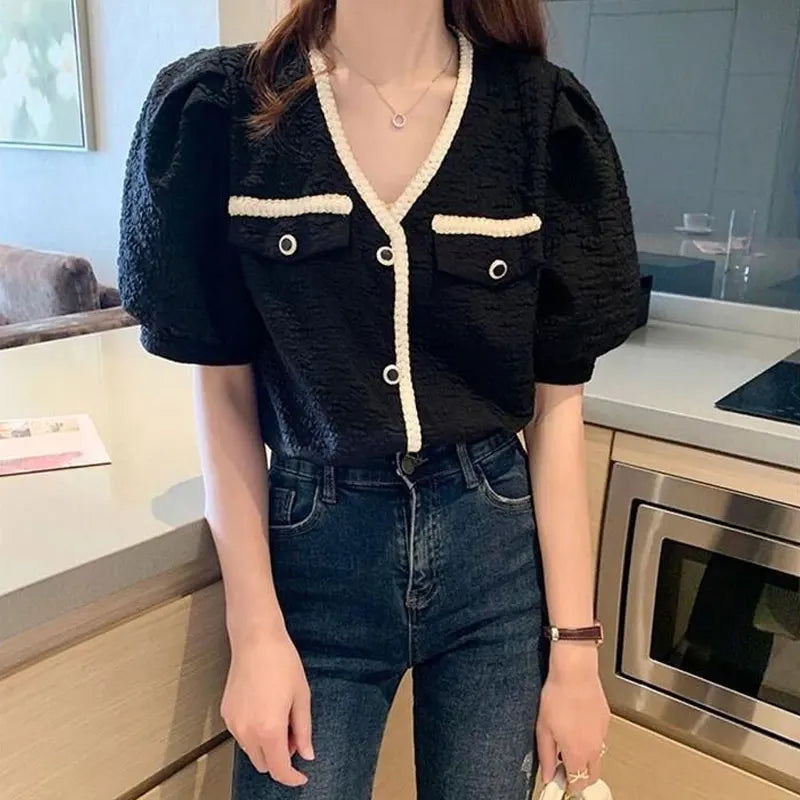 Lace V-Neck Blouse