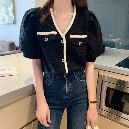 Lace V-Neck Blouse