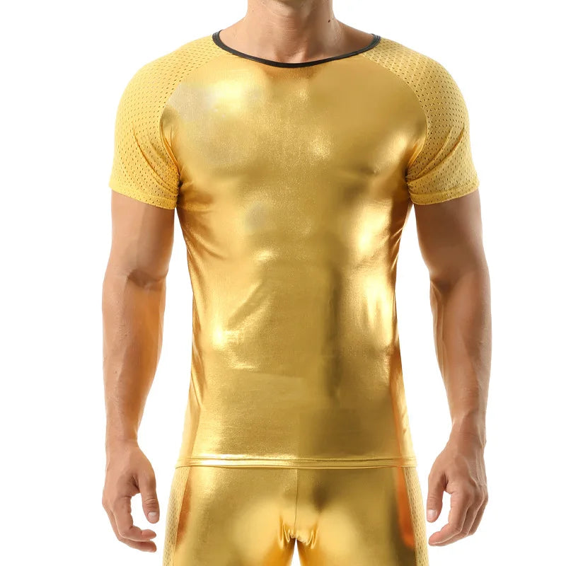 Men's Leather Imitation Singlet